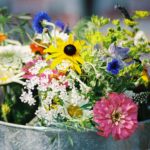 EB 112 wildflowers in metal pail